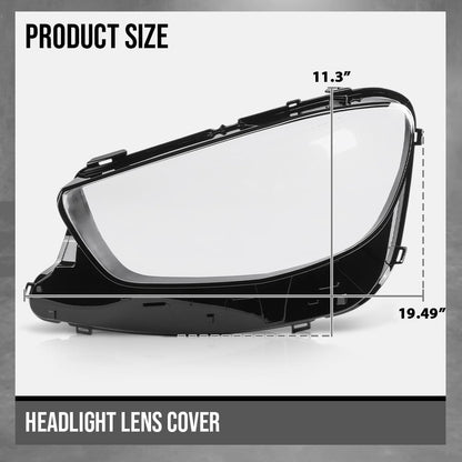G-PLUS Headlight Lens Cover Compatible with Benz W213 E-Class E200 E350 E350e E450 2021-2023 Left & Right Pair Front Headlamp Lens Cover Clear