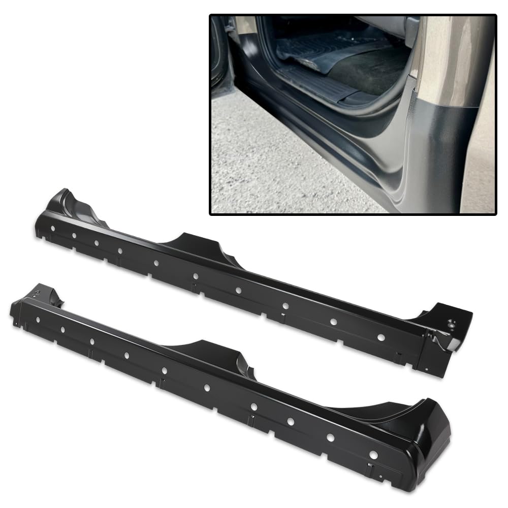 G-PLUS Rocker Panels Left and Right Side Compatible with Chevy Silverado/GMC Sierra Pickup Extended Cab 2014-2018 (Not Fit Crew Cab) Black