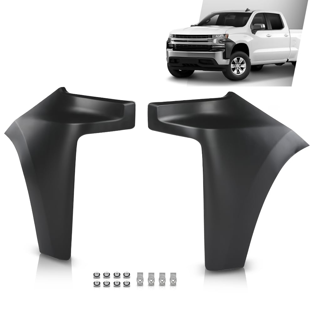 G-PLUS Front Bumper End Cap Extension Trim Pair Compatible with Chevy Silverado 1500 2019-2022 Replacement for GM1016110, GM1017110