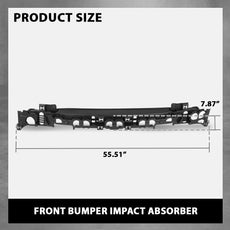 G-PLUS Front Bumper Impact Absorber for Ford Explorer 2018-2019 Black Side View