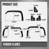 G-PLUS 80mm Fiberglass FRP Fender Flares (8 PCS) & Mud Flaps (4 PCS) Compatible with Hummer H3 Black