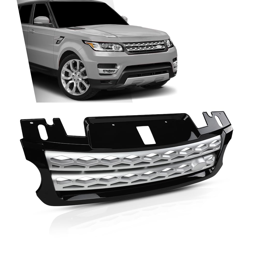 G-PLUS Front Hood Center Grille Grill Compatible with Range Rover Sport 2014-2017 LR054766, LR044120