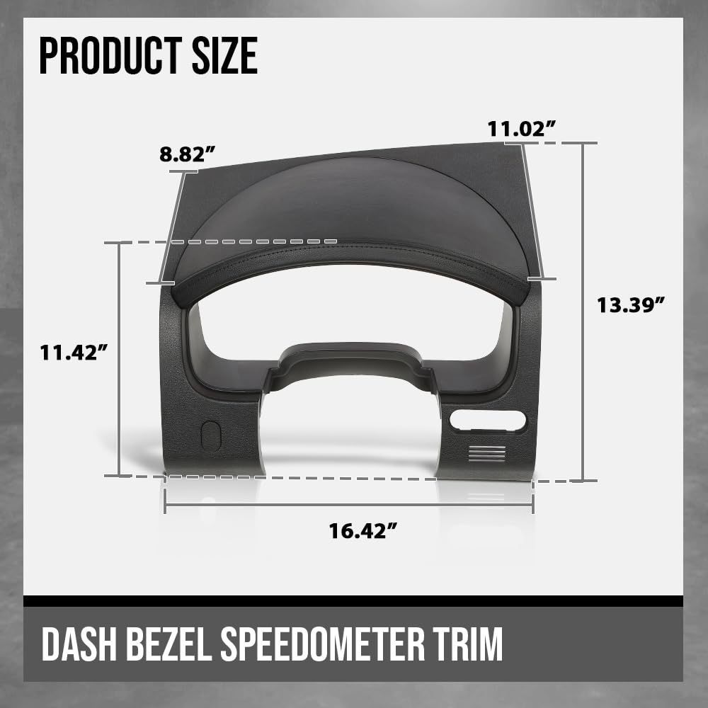 G-PLUS Dash Bezel Speedometer Surround Trim Panel w/o Pedal Switch Hole Compatible with Ford F150 2004-2008/Fit Lincoln Mark LT 2006-2008/Not Fit any 2004 Ford F150 Heritage (Old Style)