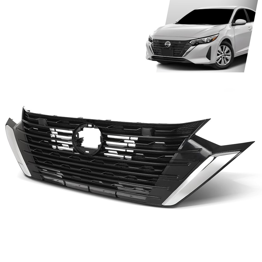 G-PLUS Front Bumper Upper Grille Compatible with Nissan Sentra S SV 2024-2025 62310-6LY0A, 623106LY0A
