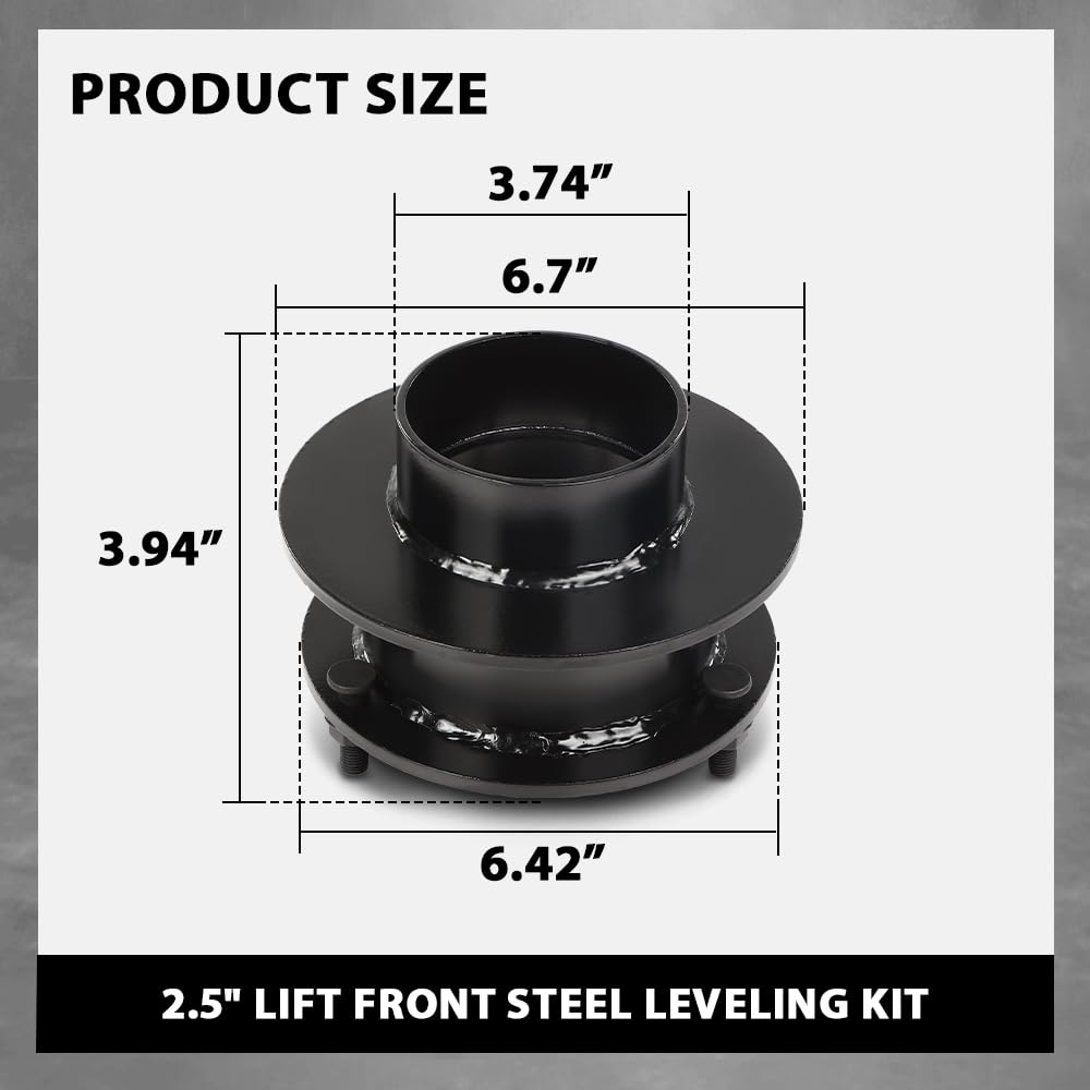 G-PLUS 2.5" Lift Front Steel Leveling Kit Compatible with Dodge Ram 1500 1994-2001,Fit Dodge Ram 2500 1994-2013, Fit Dodge Ram 3500 1994-2012 (4WD Only)
