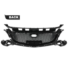 G-PLUS Front Bumper Upper Grille Compatible with Mazda 3 Axela 2017-2018 Honeycomb Black Side View