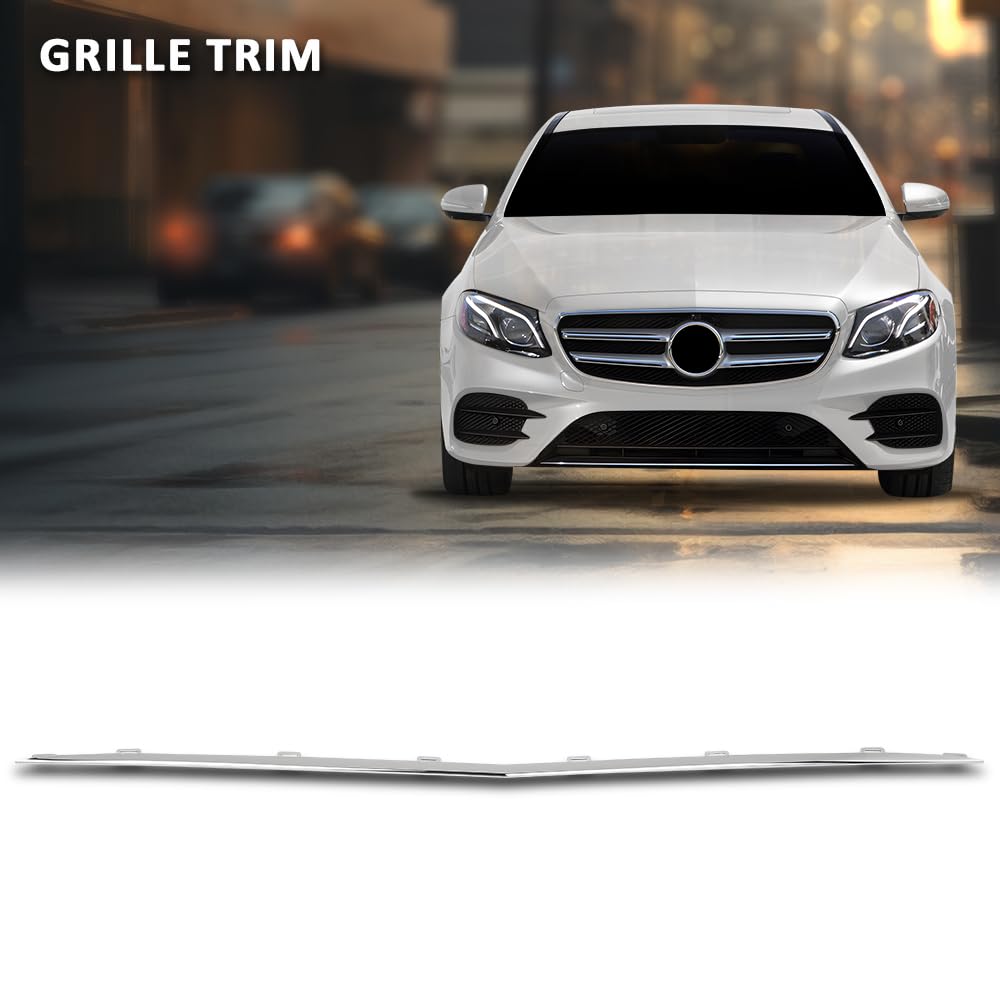 G-PLUS Center Grille Trim Compatible with Benz E300 E450 E400 4Matic Sedan/Wagon, 2017-2020,Fit For Models With Luxury Package 2138850300, MB1044136