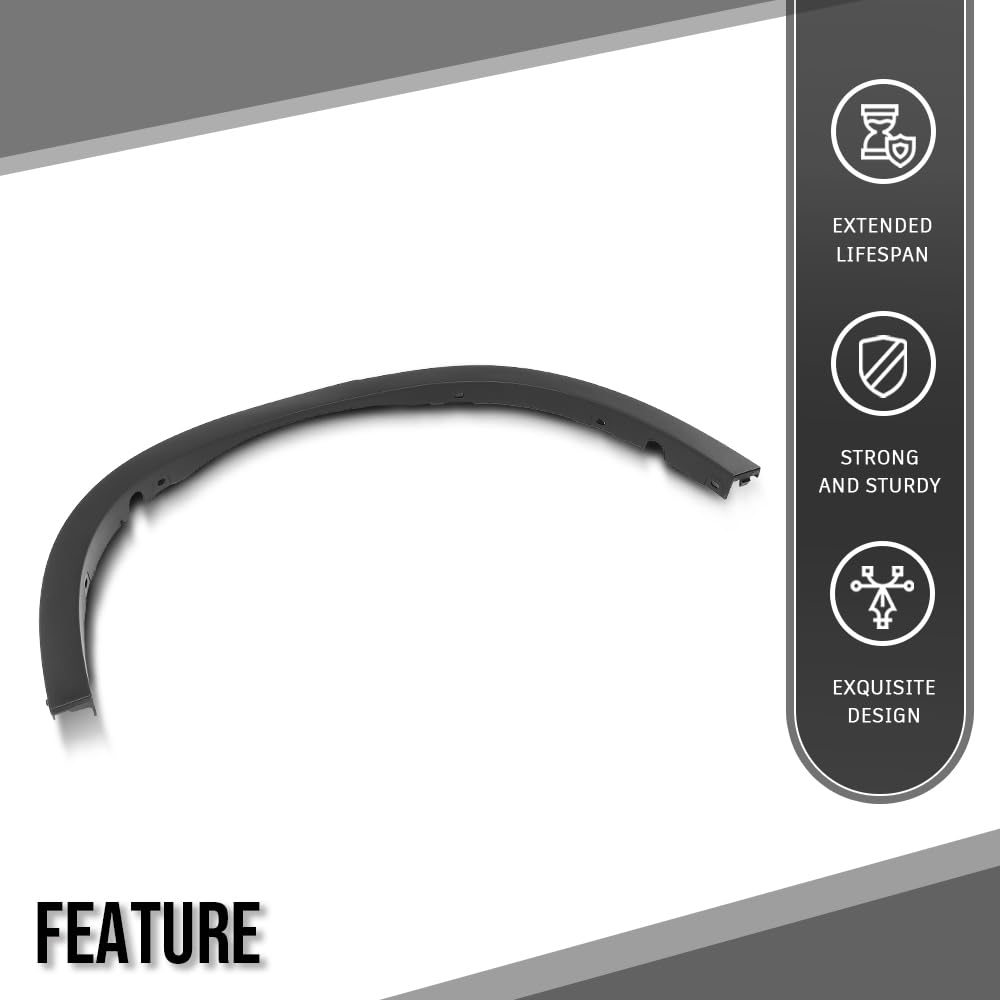 G-PLUS Rear Right Side Quarter Wheel Arch Flare Molding Compatible with BMW X5 Sport Utility 4-Door 2014-2018 51777294372, 5177-7294372 Black