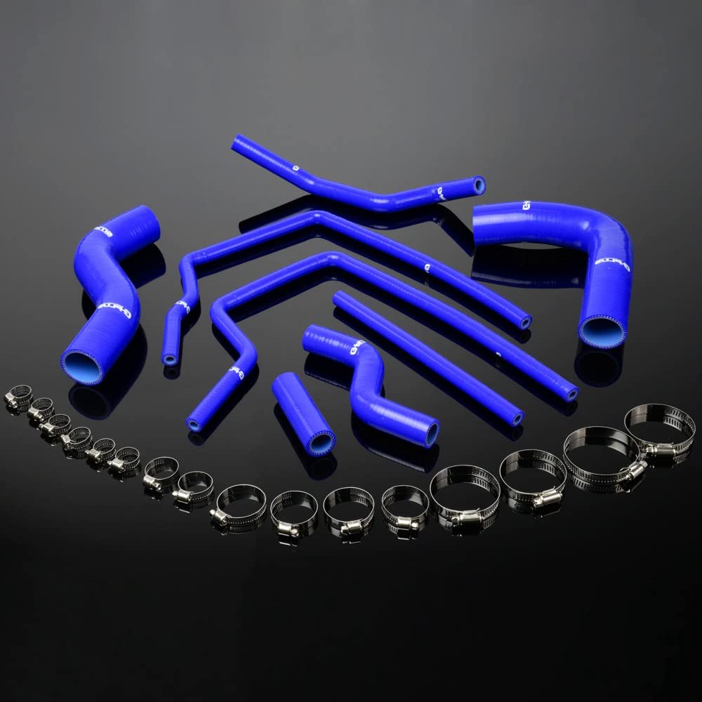 G-PLUS Silicone Radiator Coolant Tube Kit Clamps Compatible With 1996-2000 Subaru Impreza GC8 GF8 STI EJ20 WRX,Blue