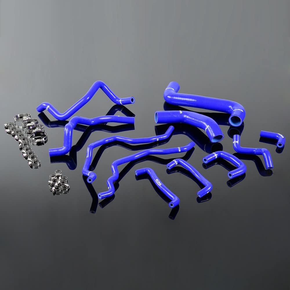 G-PLUS Silicone Radiator Coolant Hose Kit Clamps Compatible With Subaru Impreza STI MK10 GRB GH 2008 2009 2010 2011,Blue