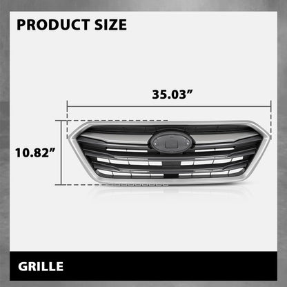 G-PLUS Front Bumper Grille Assembly, Compatible with Subaru Legacy 2018-2019, Light Gray, 91121AL18A, SU1200180 Light Gray