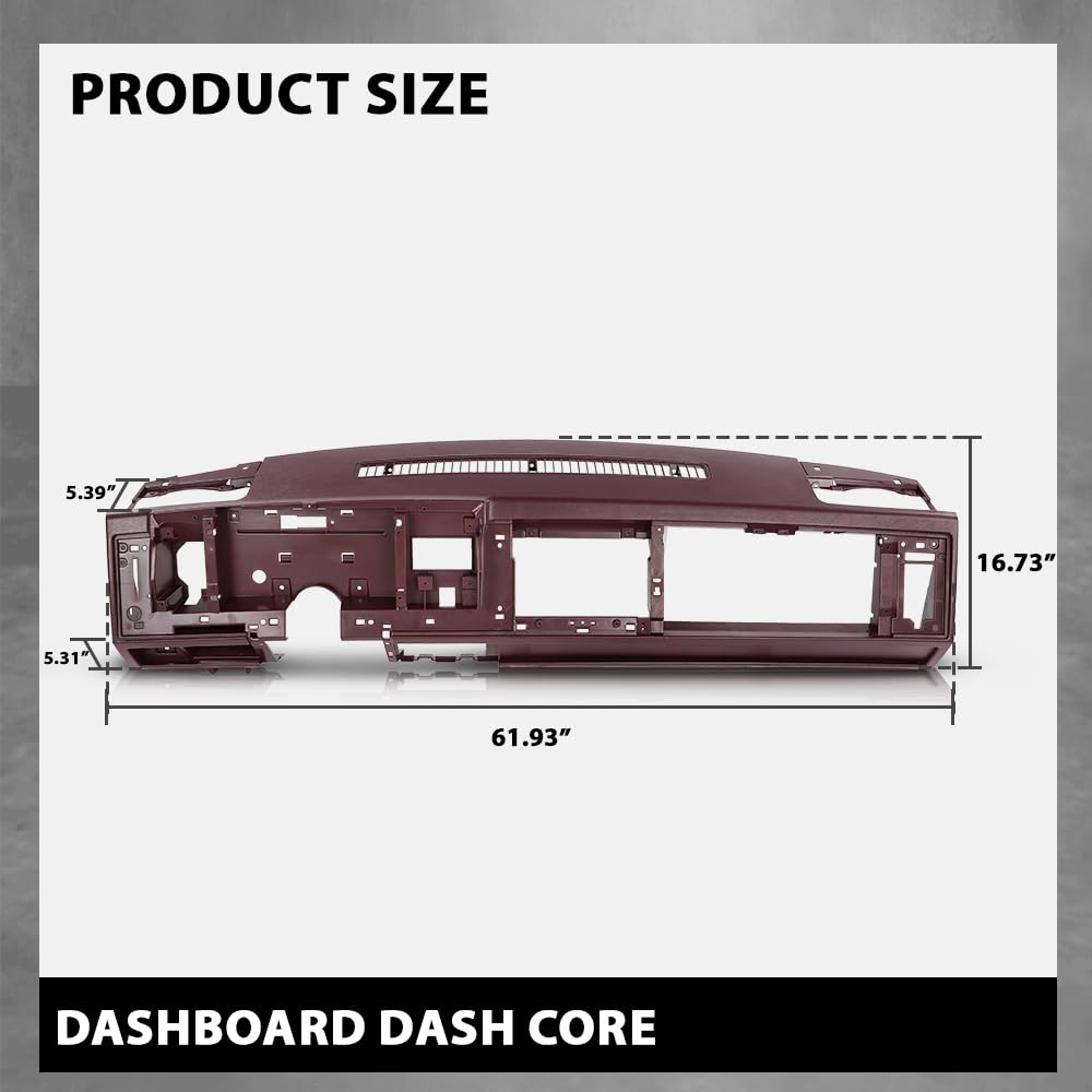 G-PLUS Dash Dashboard Core Compatible with 1988-1994 Chevy & GMC Truck Fit 1992 1993 1994 Chevy Blazer GMC Yukon Suburban Red ABS