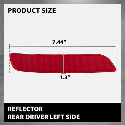 G-PLUS Left Rear Bumper Reflector Compatible with BMW F15 X5 2013-2018 63 14 7 847 591, 63147847591 Driver Side, Red