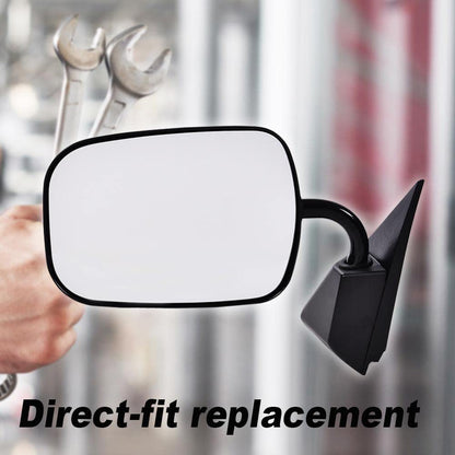 G-PLUS Manual Side View Mirrors Replacement For 1988-2000 Chevy GMC C1500 C2500 C3500 K1500 K2500 K3500 Pickup Truck Pedestal Style Paint to Match Driver & Passenger Side Mirror Set Black