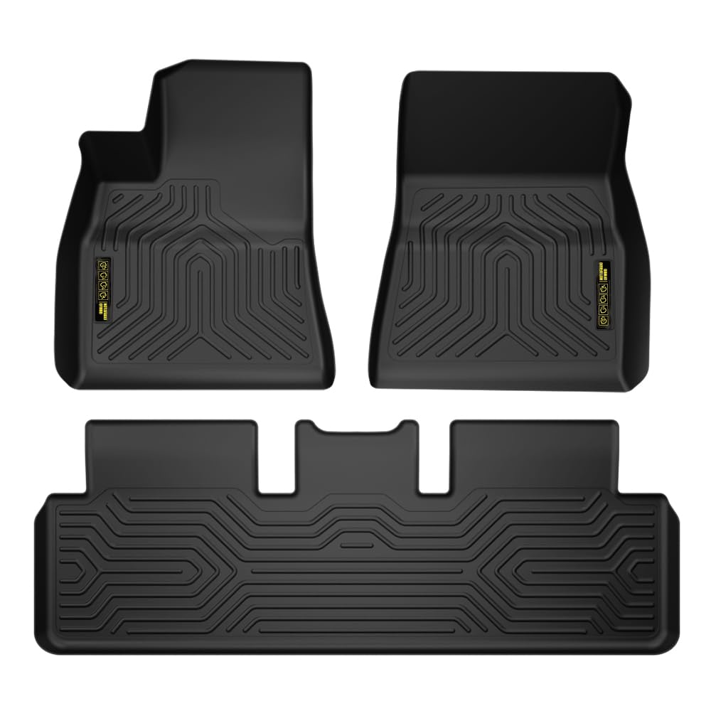G-PLUS 3PCS Cargo Liner Floor Mat Compatible with 2017-2023 Tesla Model 3 Sept Old Style, Not Fit 2023 Oct-2026 New Model, Non-Slip All Weather 1st & 2nd Row, TPE Car Floor Liners Interior Accessories