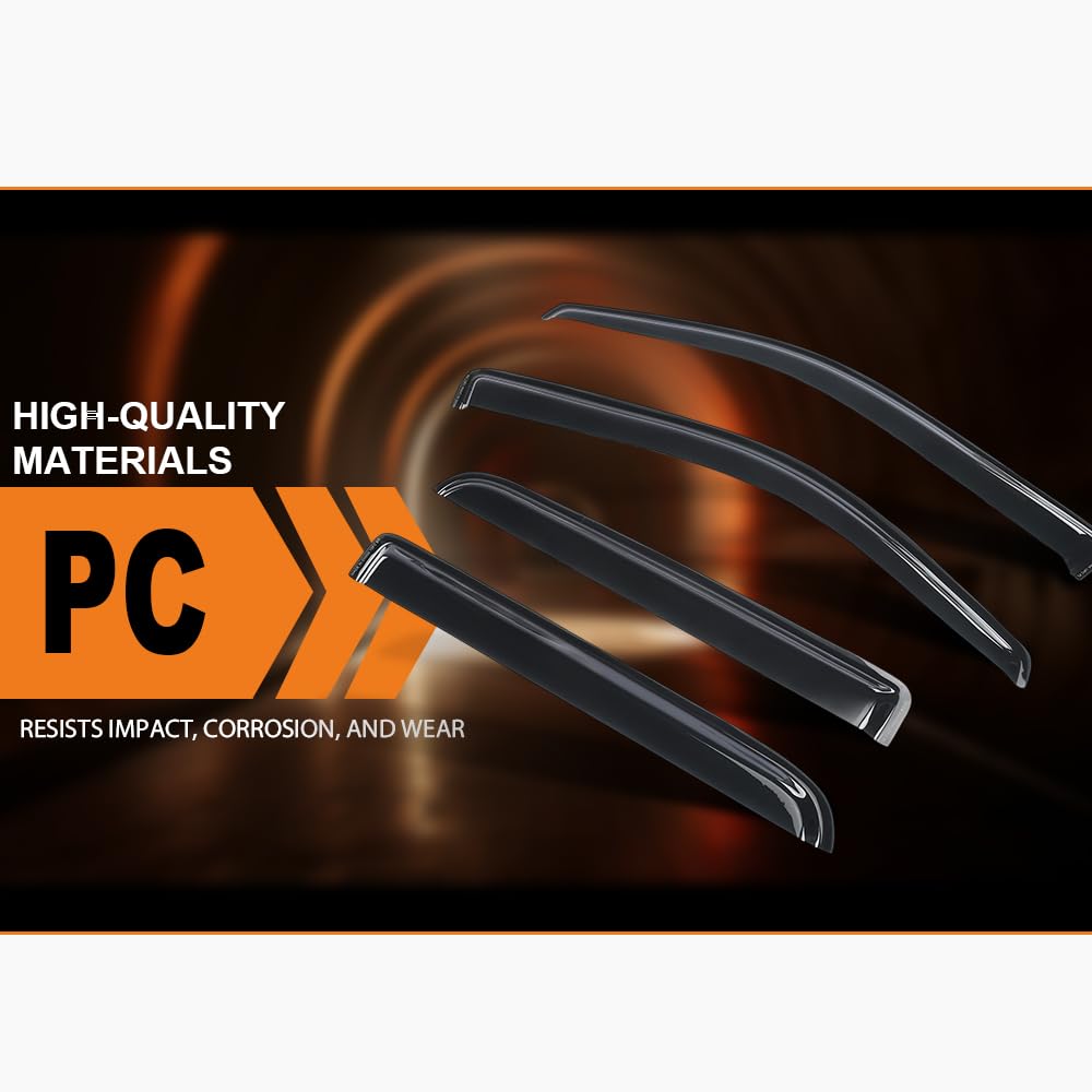 G-PLUS Out-Channel Mount Ventvisor Window Deflectors Compatible with Ford F150 SuperCrew Crew Cab 2009-2014 Fit Ford F150 SVT Raptor SuperCrew Cab 2010-2014 4 PCS Smoky