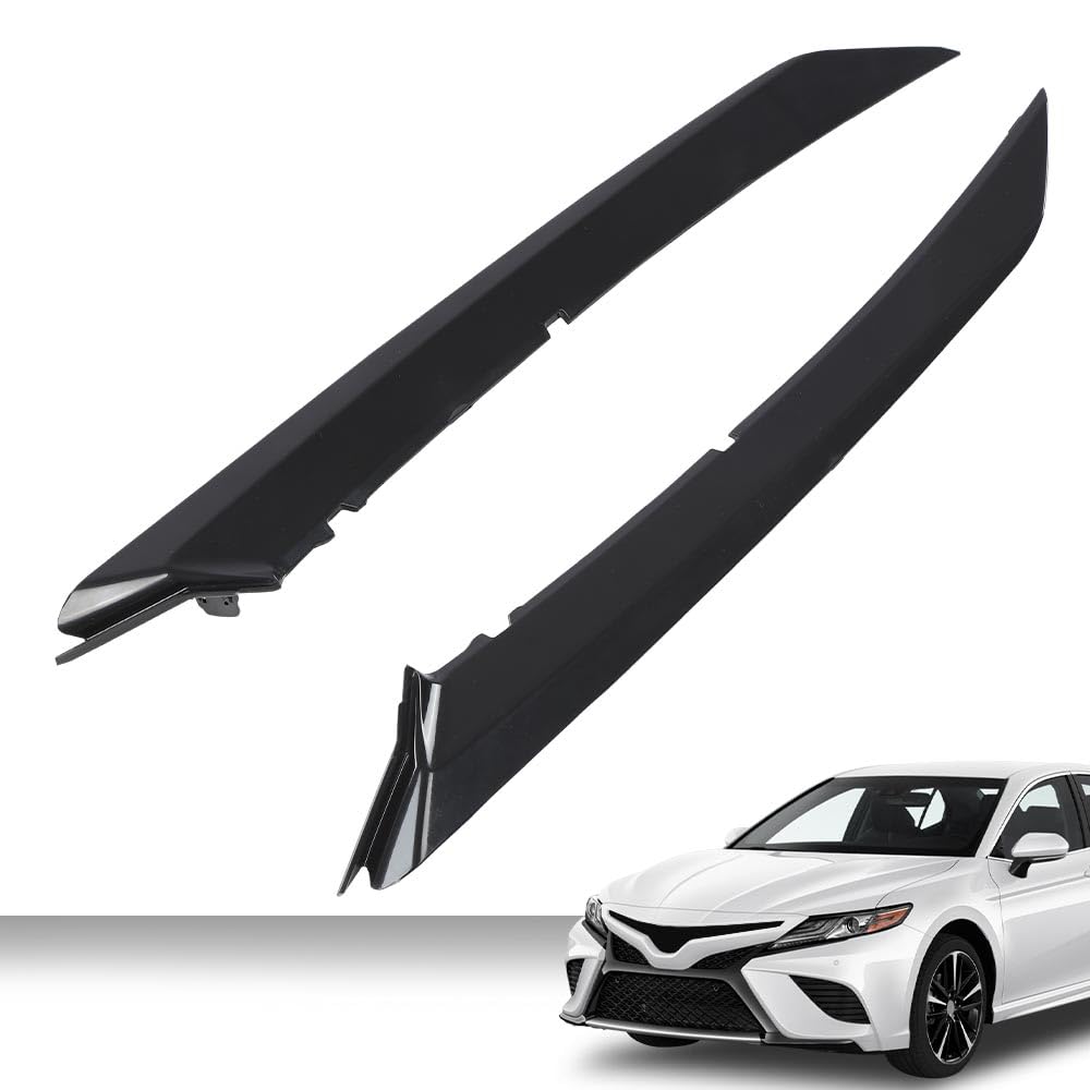 G-PLUS Front Bumper Grille Trim Molding Pair Compatible with Toyota Camry SE XSE 2018-2022 5271306100, 5271206100, TO1047105, TO1046105 Matte Black