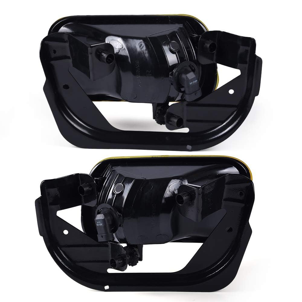G-PLUS Front Bumper Fog Lights Assembly Compatible With Dodge RAM 1500 2009 2010 2011 2012 Yellow Lens Driving Fog Lamps w/Bracket + H10 12V 42W Halogen Bulbs