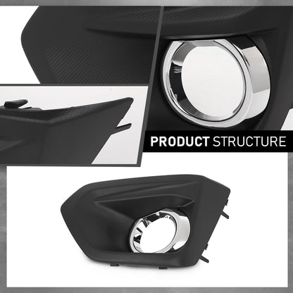 G-PLUS Front Fog Light Bezel Set W/Glossy Black Trim Compatible with Subaru Impreza 2012-2014 57731FJ020