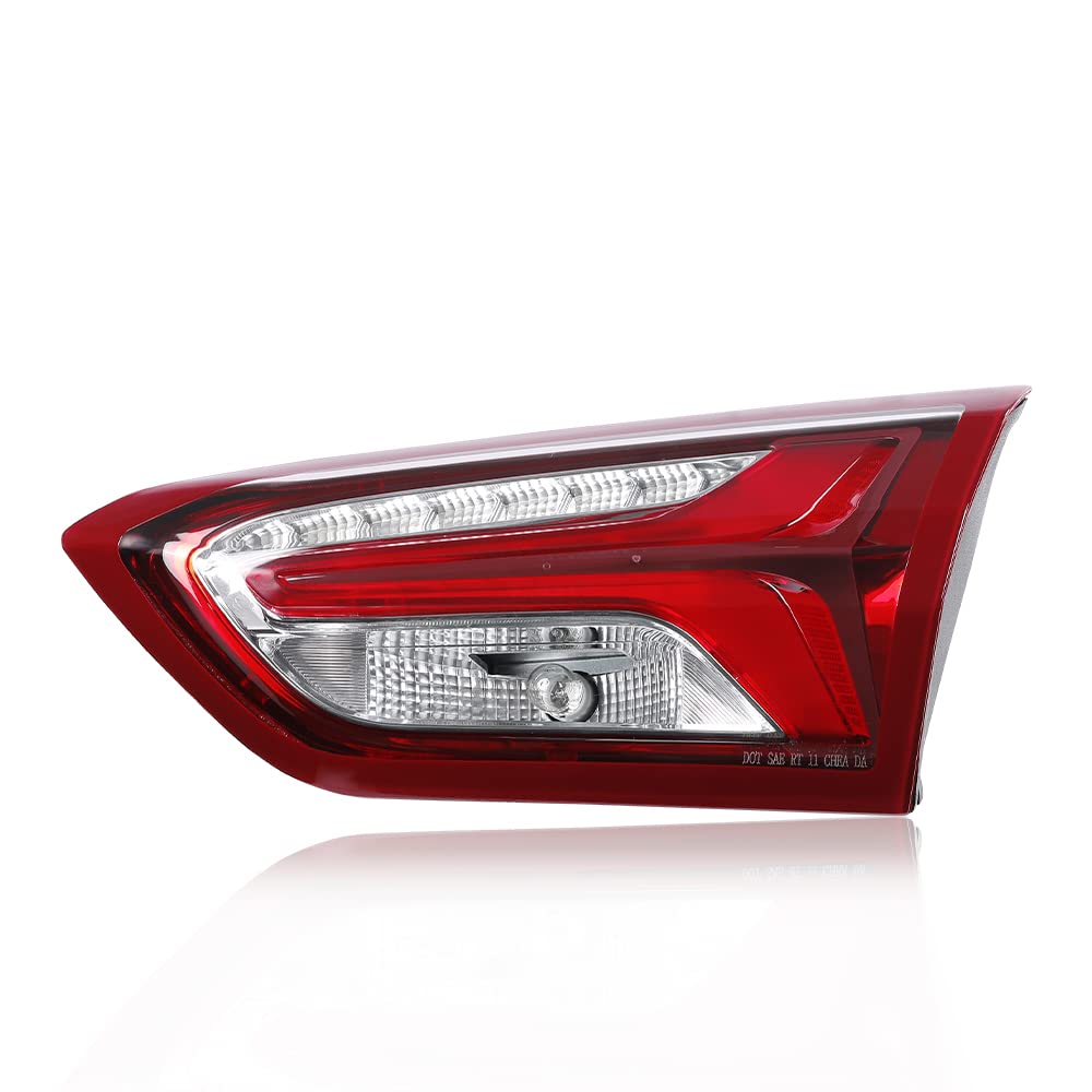 G-PLUS Inner LED Tail Light, Compatible with Chevy Malibu 2019 2020 2021 Passenger Side RH Tail Lamp Red Lens Chrome Housing 84595946 84595945