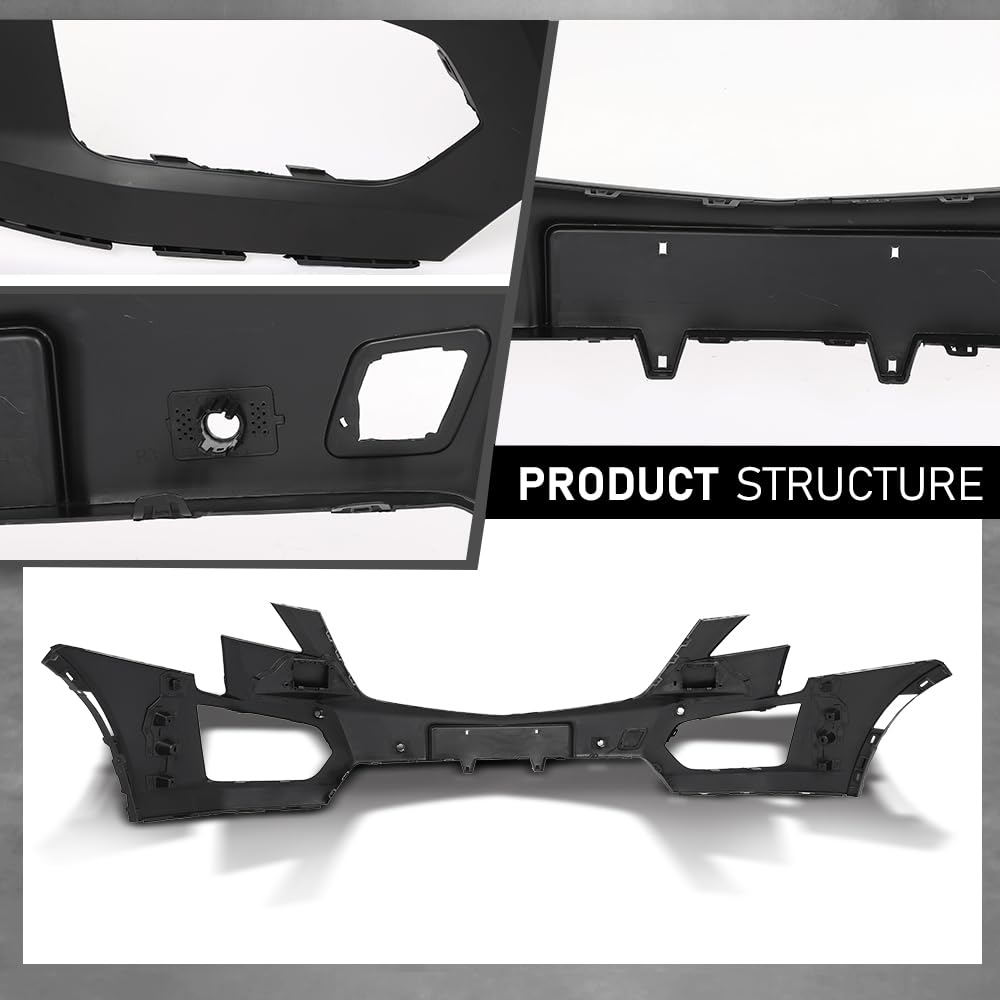 G-PLUS Front Upper Bumper Cover W/Sensor Holes Compatible with Cadillac XT5 2017-2019 With Sensor Holes GM1000A14 Black