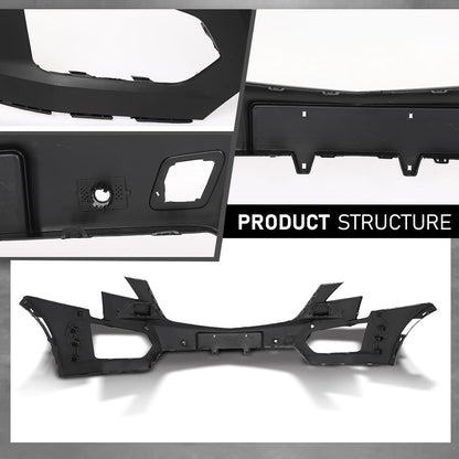 G-PLUS Front Upper Bumper Cover W/Sensor Holes Compatible with Cadillac XT5 2017-2019 With Sensor Holes GM1000A14 Black