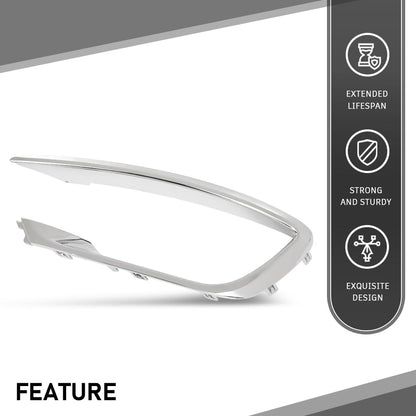 G-PLUS Front Left Bumper Grille Trim Molding Fog Light Trim Chrome, Compatible with Lincoln MKZ 2017-2020, Driver Side, HP5Z15266AB, FO1046105