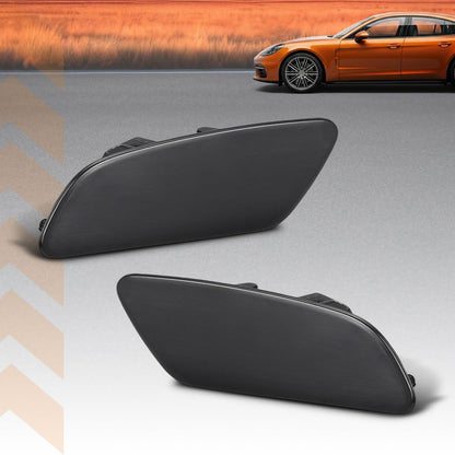 G-PLUS Front Bumper Headlight Washer Cover Set Compatible with Porsche Panamera 2017-2021 971807754G2X, 971807753G2X OE Standard, Snap-in Installation Black