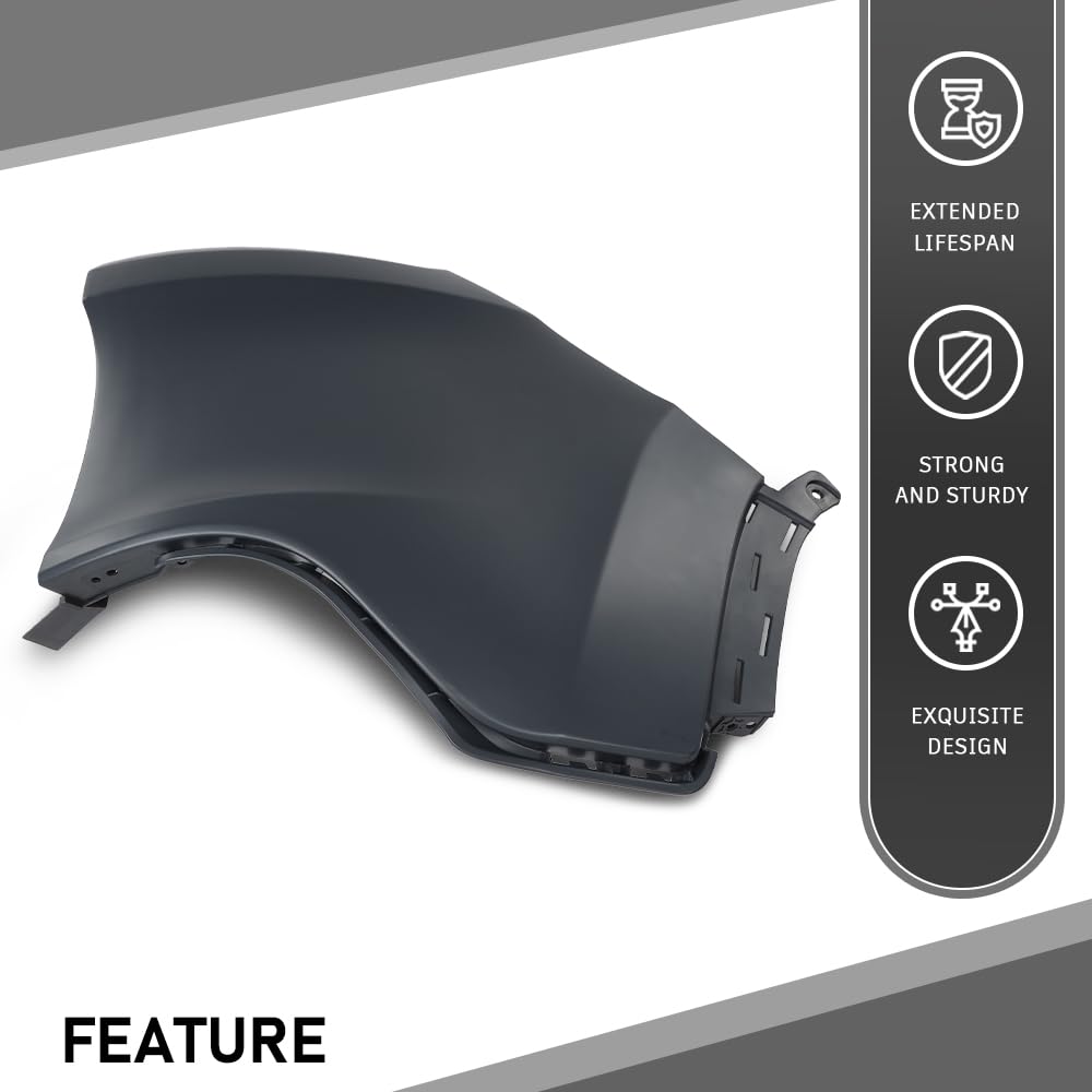G-PLUS Rear Bumper Cover Fascia Passenger Right Side Compatible with Jeep Cherokee 2014-2018 Black