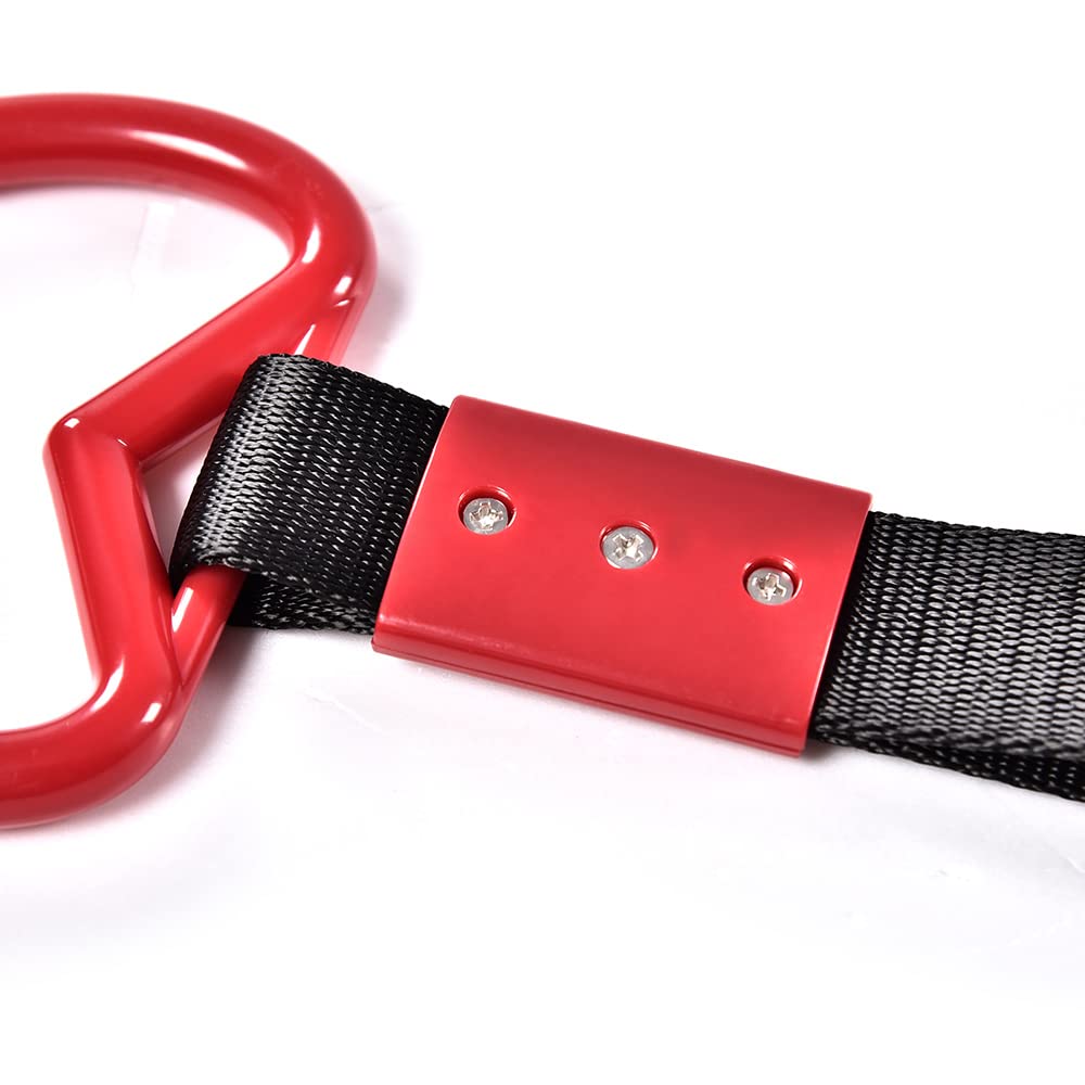 G-PLUS JDM Tsurikawa Ring Heart Subway Train Bus Car Handle Hand Straps Drift Charm,Rear Bumper Warning Ring (Red)
