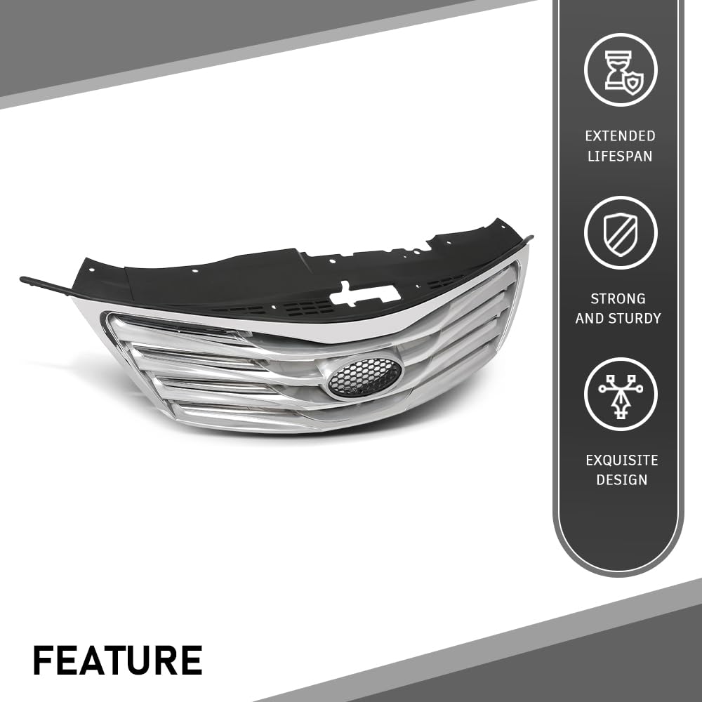 G-PLUS Front Bumper Radiator Grille Chrome Compatible with Hyundai Azera 2012-2014 863503V000