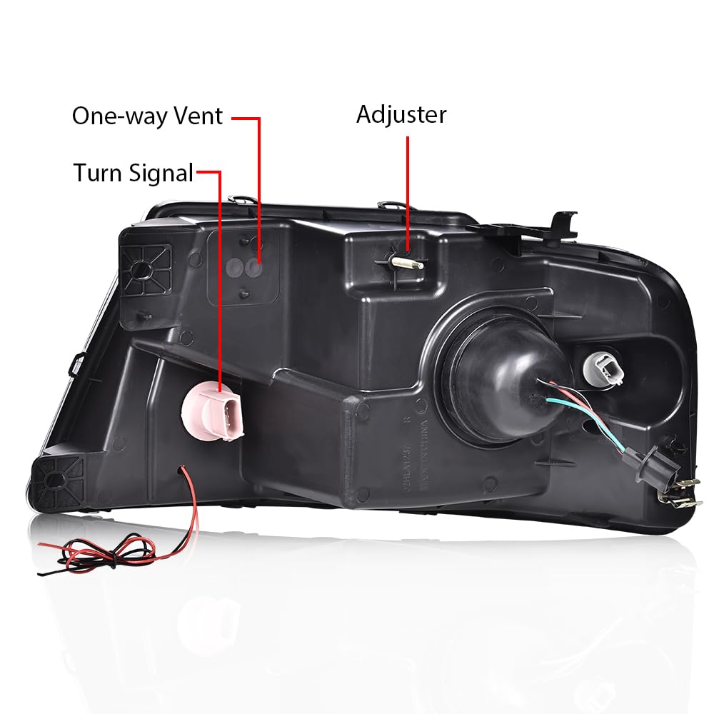 G-PLUS LED Headlights Assembly Fit Ford F150 2004-2008,Fit 2006-2008 Lincoln Mark Lt(NOT Fit 2004 F150 Heritage/Flareside Beds) Clear lens Black Housing Clear Reflector,DRL Headlamps Faros Delanteros