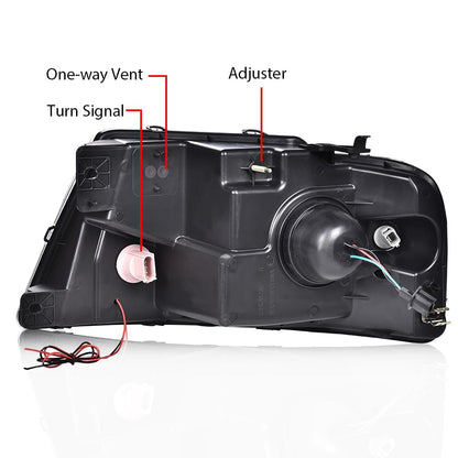 G-PLUS LED Headlights Assembly Fit Ford F150 2004-2008,Fit 2006-2008 Lincoln Mark Lt(NOT Fit 2004 F150 Heritage/Flareside Beds) Clear lens Black Housing Clear Reflector,DRL Headlamps Faros Delanteros