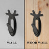 G-PLUS Black 1PC Wall Hanger Hook European Antler Style Wall Mount Bracket for Hanging Mounting Elk Deer Antelope Living Room Bedroom Home Decor