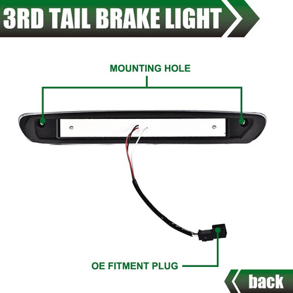 G-PLUS LED Third Brake Light Compatible With 07-14 Chevy Silverado/GMC Sierra,3RD LED Bar Brake/Cargo Light,Type I (Smoky lens Chrome Housing Amber Reflector)