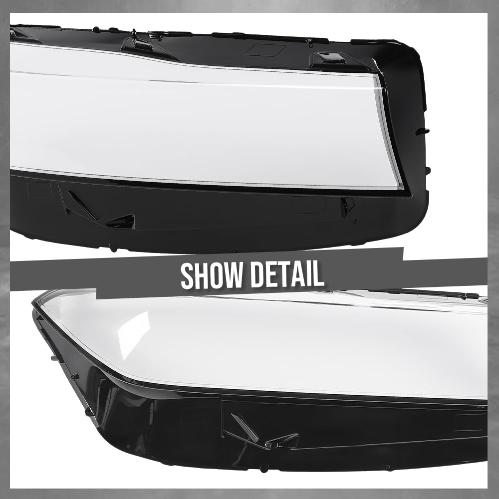 G-PLUS Headlight Lens Cover Compatible with BMW 7 Series G11 G12 2019-2022 Facelift Models Left & Right Pair Front Headlamp Lens Cover Clear