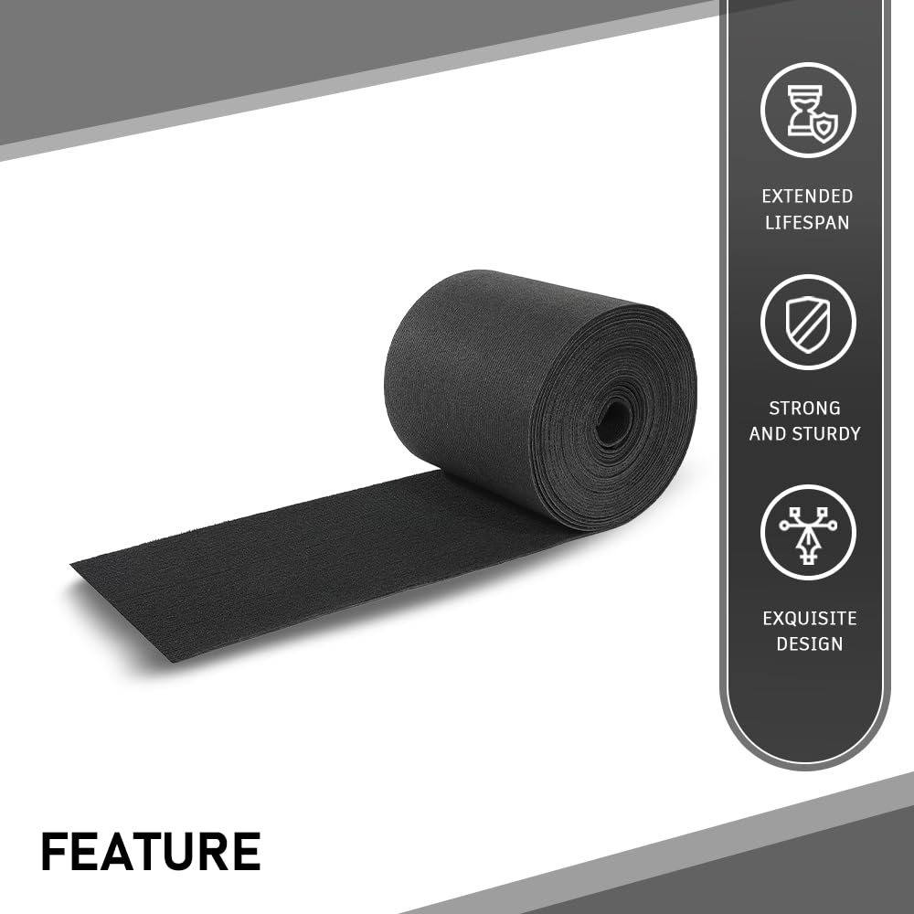 G-PLUS 9" x 50ft Boat Trailer Bunk Carpet, Outdoor Ribbed Marine Bunk Carpet Fit for Boat Trailer Runners Black