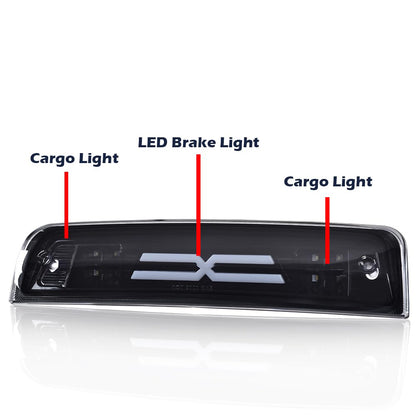 G-PLUS LED Bar Third Brake Light Compatible with Dodge Ram 1500 2009-2010/Fit Dodge Ram 2500 3500 2010/Fit Dodge Ram 1500 2500 3500 2011-2017 High Mount Stop Light Smoky Lens Black Housing