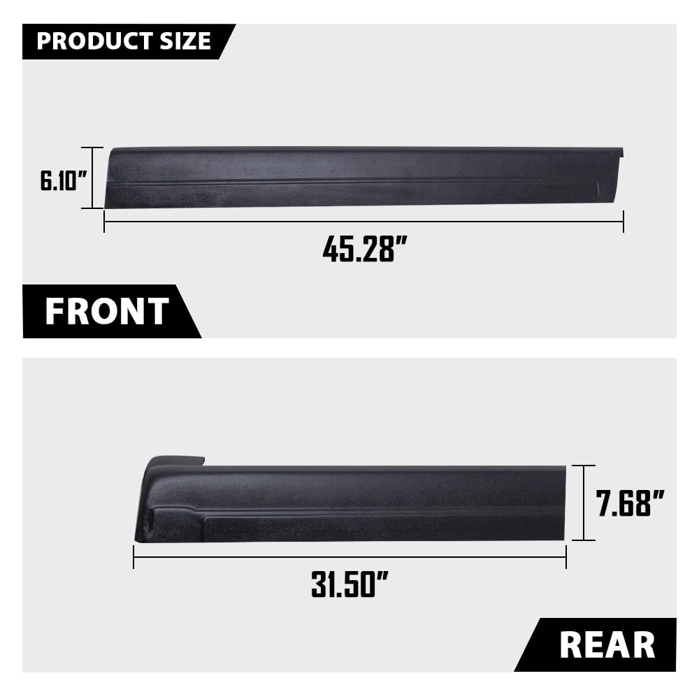 G-PLUS Rocker Panel Guard Sill Trim Compatible With Chevy Silverado/Fit GMC Sierra Extended Cab 1999-2006, Rocker Panel Protector Guard Cover Black 4PCS 14068