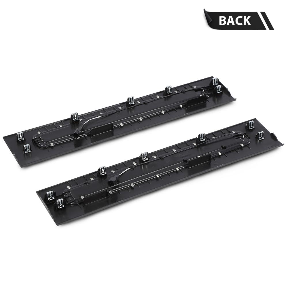 G-PLUS LED Illuminated Platinum Door Sill Plates Compatible with Ford F250 F350 F450 F550 Super Duty Crew Cab Only 2017-2022 Left and Right Door Sill Protector HC3Z-2613208-AA HC3Z-2613209-AA