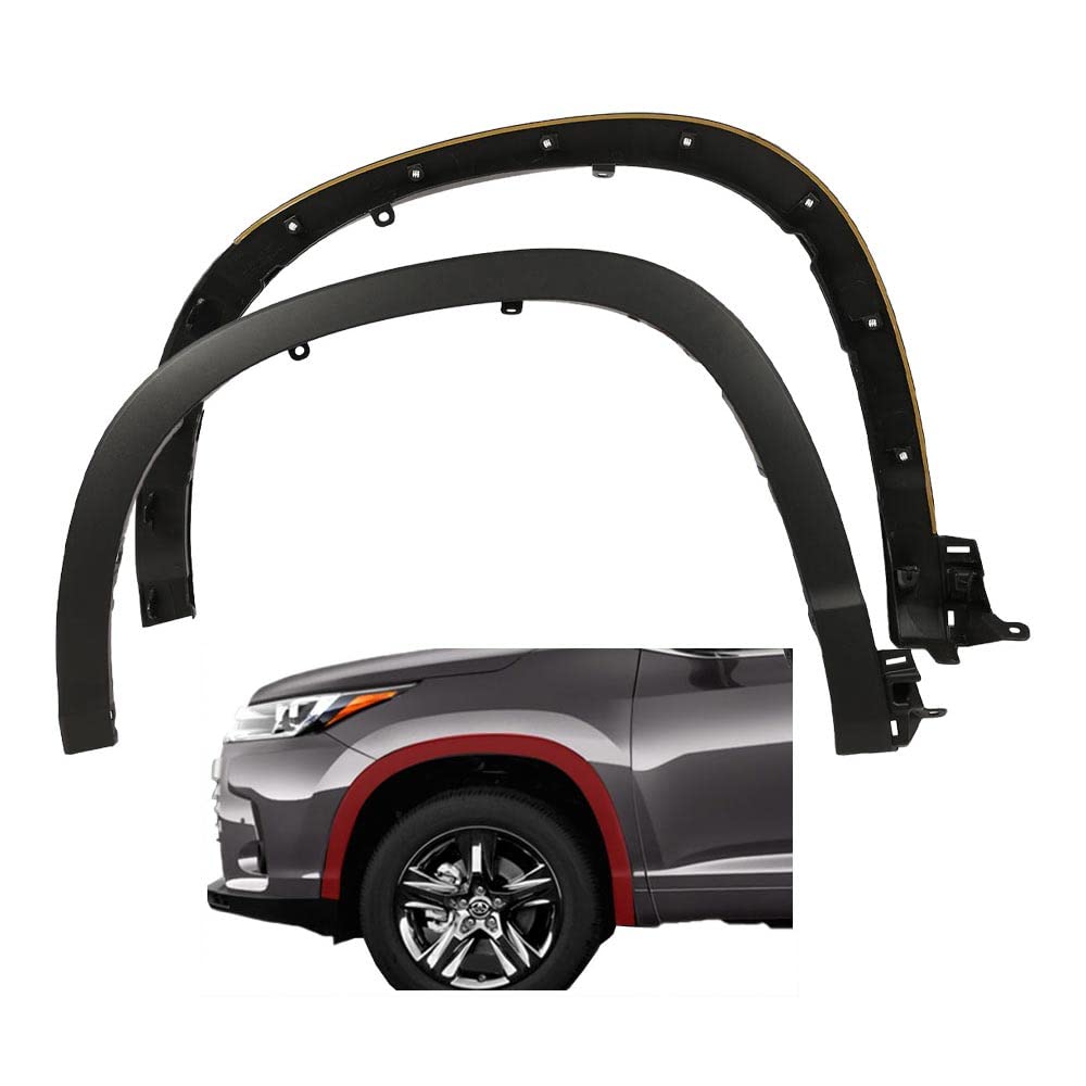 G-PLUS Front Fender Flares Compatible with Toyota Highlander 2014-2018, Left & Right Side Wheel Arch Molding Fender Trim 750850E010, 750860E010