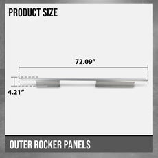 G-PLUS Outer Rocker Panels for Ford F150 Crew Cab 2009-2014 Side View
