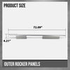 G-PLUS Outer Rocker Panels Compatible with 2009-2014 Ford F150 4 Door Crew Cab silvery