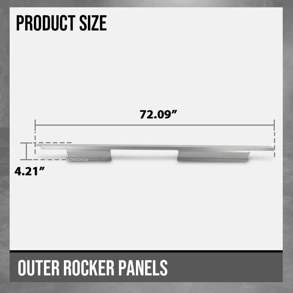 G-PLUS Outer Rocker Panels Compatible with 2009-2014 Ford F150 4 Door Crew Cab silvery