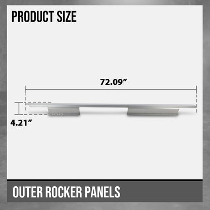 G-PLUS Outer Rocker Panels Compatible with 2009-2014 Ford F150 4 Door Crew Cab silvery