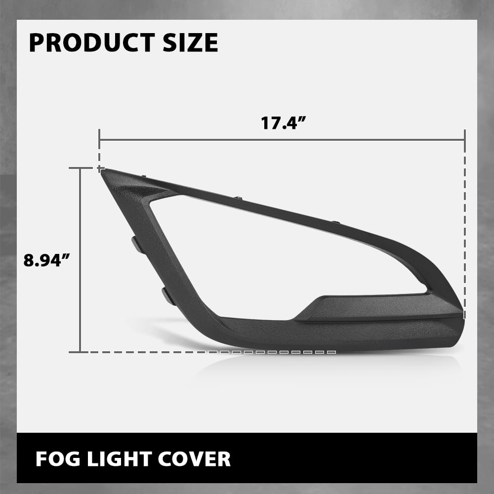 G-PLUS Front Right Bumper Fog Light Lamp Cover Bezel, Compatible with Ford EcoSport 2018-2021, Passenger Side, GN1Z15266AA, FO1039185