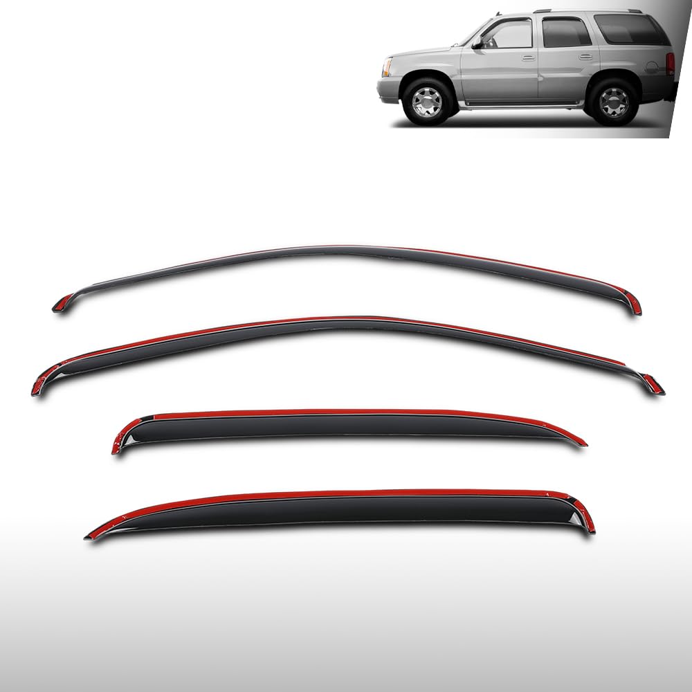 G-PLUS in-Channel Auto Vent Window Visors 4pcs Compatible with Chevy Tahoe/GMC Yukon 2000-2006 Smoky