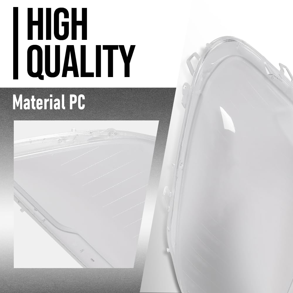 G-PLUS Headlight Lens Cover Compatible with Benz ML-Class W164 ML350 2009-2011 Left & Right Front Headlamp Lens Cover Clear