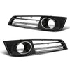 G-PLUS Front Bumper Grille Fog Light Cover Compatible with Audi A8 D4 2011 2012 2013 2014 4H0807679E, 4H0807680E Chrome Black