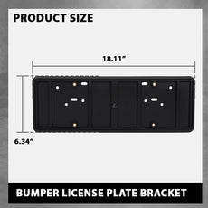 G-PLUS Bumper License Plate Bracket for Dodge Jeep Chrysler 2013-2021 Black Close-up View